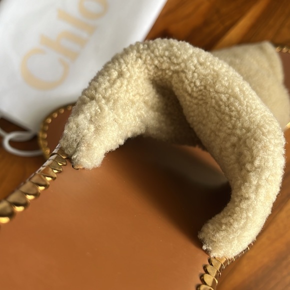 Chloe idol faux shearling slide sandal, NEW - Picture 14 of 17